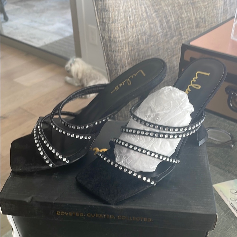 Lulu's Elegant Black Strappy Heels